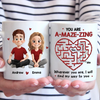 Custom Mug - Personalized Anniversary Wedding Gifts For Husband And Wife, Him And Her - Stuck On You, Forever