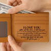 Custom Engraved Bifold Leather Wallet Two Sides - Personalized Anniversary Wedding Gifts For Husband And Wife, Him And Her - Endlessly In Love With You