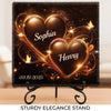 Our Love Is Timeless - Couple Personalized Custom Square Shaped Stone With Stand - Gift For Husband Wife, Anniversary