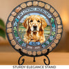 Custom Photo No Greater Companion, No Better Friend - Memorial Personalized Custom 3D Mosaic Faux Stained Glass Print Round Shaped Memorial Stone - Sympathy Gift For Pet Owners, Pet Lovers