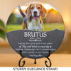 Custom Photo Those We Love Don't Go Away - Memorial Personalized Custom Round Shaped Stone With Stand - Sympathy Gift For Pet Owners, Pet Lovers