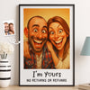 Custom Photo Funny Caricature Vertical Poster - Personalized Anniversary Wedding Gifts For Husband And Wife, Him And Her - Congratulations, You’re Stuck With Me