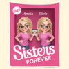 Custom Blanket - Personalized Best Friend Birthday Gifts For Women, Besties, Sisters, BFF - Crime Partners Forever Side By Side