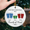 Custom Ceramic Ornament - Personalized Christmas Birthday Gifts For Mom, Dad, Kids - Cheers To Our First Christmas Together