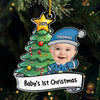 Custom Photo Let's Rock Around The Christmas Tree And Make Merry Memories - Family Personalized Custom Ornament - Acrylic Custom Shaped - Christmas Gift For Baby Kids, Newborn Baby