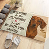 Custom Photo Home Decor Decorative Mat - Personalized Birthday Gifts For Dog Cat Lovers, Dog Dad And Mom, Cat Owners - Bathroom Buddy On Duty