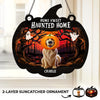 Custom Window Hanging Suncatcher Ornament - Personalized Halloween Birthday Gifts For Dog Cat Lovers, Dog Dad And Mom, Cat Owners - Welcome To Our Spooky Squad