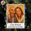 Custom Photo Funny Caricature Acrylic Ornament - Personalized Anniversary Christmas Wedding Gifts For Husband And Wife, Him And Her - Our Christmas Clause