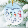 Custom Ceramic Ornament - Personalized Christmas Birthday Gifts For Mom, Dad, Kids - Our Frosty Family