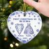 Custom Ceramic Ornament - Personalized Anniversary Christmas Wedding Gifts For Husband And Wife, Him And Her - The Christmas We Became Mr And Mrs