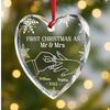 Custom Heart Glass Ornament - Personalized Anniversary Christmas Wedding Gifts For Husband And Wife, Him And Her - Two Pieces, One Heart