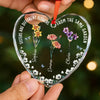 Custom Heart Glass Ornament - Personalized Christmas Best Friend Birthday Gifts For Women, Besties, Sisters, BFF - No Miles Can Keep Us Apart
