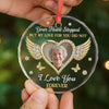 Custom Photo Circle Glass Ornament - Personalized Christmas Memorial Sympathy Gifts For Loss Of Mom, Dad - My Love For You Lives On