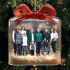 Custom Photo Acrylic Ornament - Personalized Christmas Birthday Gifts For Mom, Dad, Kids - Golden Nights, Family Lights