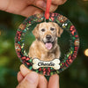 Custom Photo Circle Glass Ornament - Personalized Pet Christmas Memorial Sympathy Gifts For Dogs, Cats - Love Never Leaves