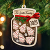 Custom 3 Layers Shaker Ornament - Personalized Christmas Birthday Gifts For Mom, Dad, Kids - A Jar Full Of Love And Family