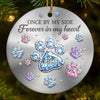 Custom Ceramic Ornament - Personalized Pet Christmas Memorial Sympathy Gifts For Dogs, Cats - Paws Of Love