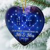 Custom Ceramic Ornament - Personalized Anniversary Christmas Wedding Gifts For Husband And Wife, Him And Her - Constellations Of Love, Forever Ours