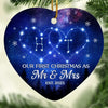 Custom Ceramic Ornament - Personalized Anniversary Christmas Wedding Gifts For Husband And Wife, Him And Her - Constellations Of Love, Forever Ours
