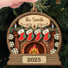 Custom Double Layer Wooden Ornament - Personalized Christmas Birthday Gifts For Mom, Dad, Kids - Love Wrapped In Stockings