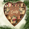 Custom Wood Ornament - Personalized Christmas Bookish Gifts For Book Lovers, Bookworms, Readers - The Shelf Life Of Love