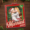 Custom Acrylic Ornament - Personalized Anniversary Christmas Wedding Gifts For Husband And Wife, Him And Her - Sealed With A Christmas Kiss