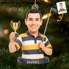 Custom Photo Acrylic Ornament - Personalized Christmas Birthday Golf Gifts For Men, Women - Walking Fairways Building Memories