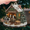 Custom Wood Ornament - Personalized Christmas Birthday Gifts For Women, Men - Moo Love, Moo Christmas