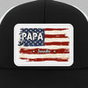 Family First Always - Family Personalized Custom Leather Patch Mesh Cap - Father's Day, Gift For Dad, Grandpa