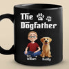 The Dogfather - Dog Personalized Custom Black Mug - Father's Day, Gift For Dad, Pet Owners, Pet Lovers