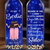 More Than Friends, We’re Family - Bestie Personalized Custom Blue Bottle Lamp - Gift For Best Friends, BFF, Sisters