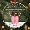 Custom Circle Glass Ornament - Personalized Best Friend Christmas Birthday Gifts For Women, Besties, Sisters, BFF - Best Days Shared With You