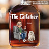 The Catfather - Cat Personalized Custom Whiskey Bottle - Father's Day, Gift For Dad, Pet Owners, Pet Lovers