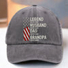 Born To Be A Legend - Family Personalized Custom Vintage Washed Denim Baseball Cap US - 4th Of July, Gift For Dad, Grandpa