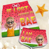 Summer With My Bae - Funny Personalized Custom Tropical Hawaiian Aloha Couple Beach Shorts - Summer Vacation Gift, Birthday Party Gift For Husband Wife