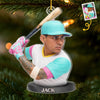Custom Photo Acrylic Ornament - Personalized Christmas Birthday Sport Gifts For Sports Lovers - Holiday Homerun Hitter