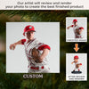 Custom Photo Acrylic Ornament - Personalized Christmas Birthday Sport Gifts For Sports Lovers - Born To Pitch, Built To Win