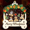 Custom 3 Layers Shaker Ornament - Personalized Christmas Birthday Gifts For Dog Lovers, Dog Dad And Mom - Woofing You A Merry Holiday