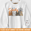 Custom Unisex Sweatshirt, Hoodie With Design On Sleeve - Personalized Halloween Birthday Gifts For Mom, Grandma - Family Together Under Pumpkin Glow