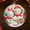 Custom Snowman Acrylic Ornament - Personalized Anniversary Christmas Wedding Gifts For Husband And Wife, Him And Her - Snow Couple, Snow Love
