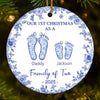 Custom First Christmas Ceramic Ornament - Personalized Christmas Birthday Gifts For Mom, Dad, Brother, Sister, Kids - Together Wrapped In Winter Magic