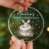 Custom Baby First Christmas Glass Ornament - Personalized Christmas Baby Shower, Gifts For New Moms, New Dads, New Parents - Our Little Star’s First Holiday