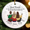 Custom Ceramic Ornament - Personalized Best Friend Christmas Birthday Gifts For Women, Besties, Sisters, BFF - Forever On Your Side