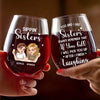 Custom Wine Glass - Personalized Best Friend Birthday Gifts For Women, Besties, Sisters, BFF - Forever My Drinking Buddy