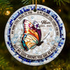 Custom Cardinal Ceramic Ornament - Personalized Christmas Memorial Sympathy Gifts For Loss Of Mom, Dad - Remembered With Love Through Time