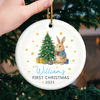 Custom Baby First Christmas Ceramic Ornament - Personalized Christmas Baby Shower, Gifts For New Moms, New Dads, New Parents - Little Blessings Shine This Christmas