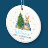Custom Baby First Christmas Ceramic Ornament - Personalized Christmas Baby Shower, Gifts For New Moms, New Dads, New Parents - Little Blessings Shine This Christmas