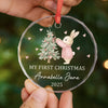 Custom Baby First Christmas Glass Ornament - Personalized Christmas Baby Shower, Gifts For New Moms, New Dads, New Parents - Tiny But Mighty Christmas Cheer