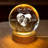 Custom Photo Crystal Globe Lamp - Personalized Anniversary Wedding Gifts For Husband And Wife, Him And Her - Two Souls One Heart