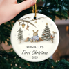 Custom Baby First Christmas Ceramic Ornament - Personalized Christmas Baby Shower, Gifts For New Moms, New Dads, New Parents - Baby’s First Christmas Magic